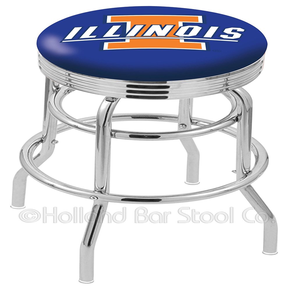 L7C3C Illinois 25" Double-Ring Swivel Counter Stool with Chrome Finish