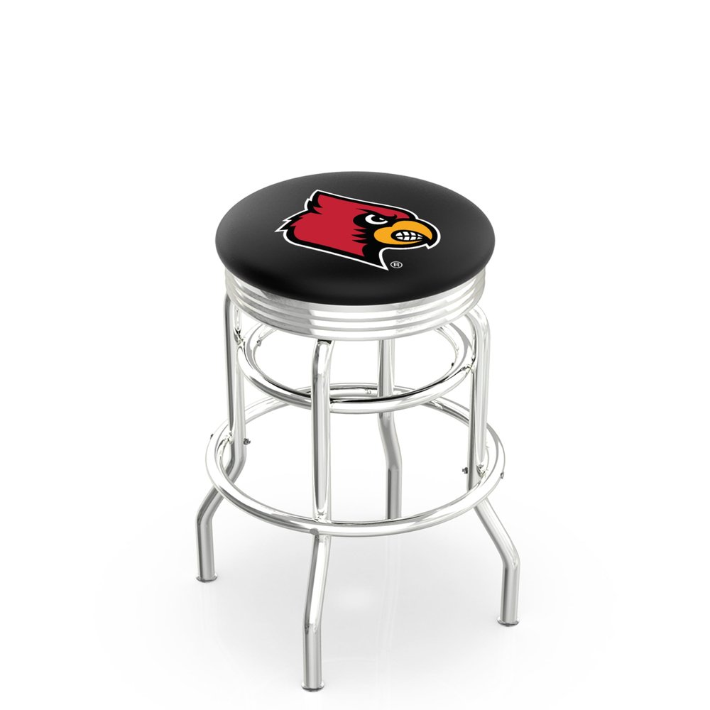 L7C3C Louisville 25" Double-Ring Swivel Counter Stool with Chrome Finish