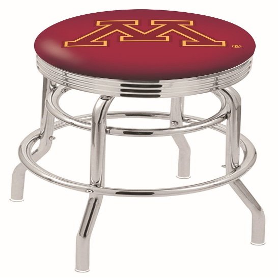 HBS L7C3C Minnesota 25" Double-Ring Swivel Counter Stool with Chrome Finish