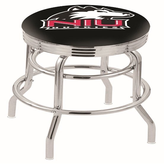 HBS L7C3C Northern Illinois 25" Double-Ring Swivel Counter Stool with Chrome Finish