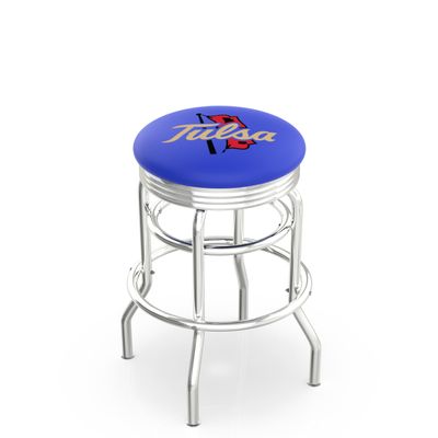 HBS L7C3C Tulsa 25" Double-Ring Swivel Counter Stool with Chrome Finish