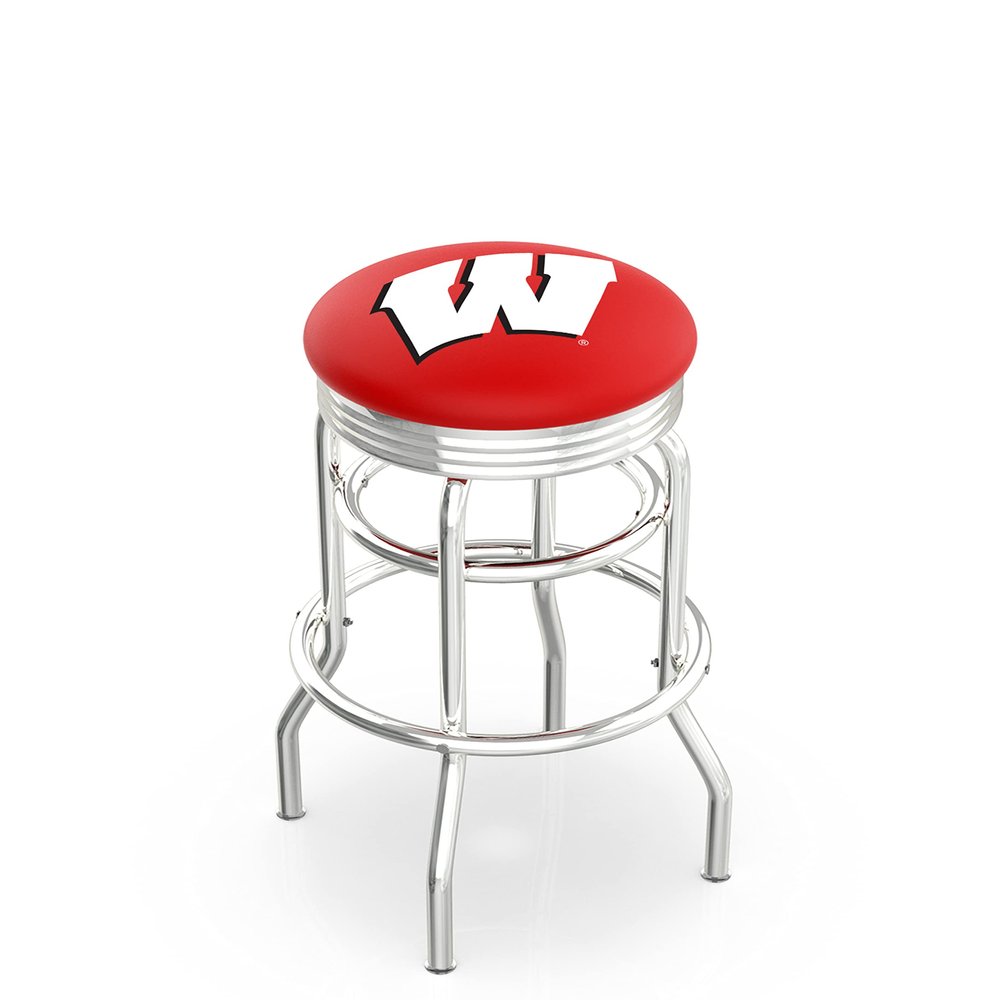 L7C3C Wisconsin W 25" Double-Ring Swivel Counter Stool with Chrome Finish