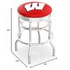 L7C3C Wisconsin W 25" Double-Ring Swivel Counter Stool with Chrome Finish view 2