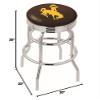 Holland Bar Stool L7C3C University of Wyoming Swivel Counter Stool, 25" view 2
