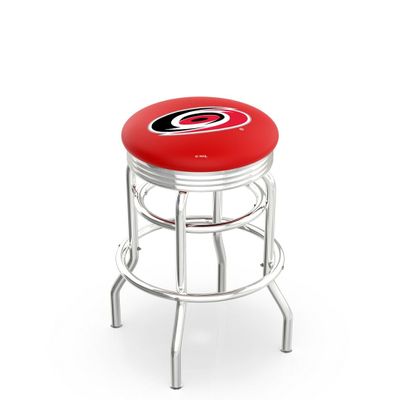 HBS L7C3C Carolina Hurricanes 25" Double-Ring Swivel Counter Stool with Chrome Finish
