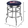 L7C3C Columbus Blue Jackets 25" Double-Ring Swivel Counter Stool with Chrome Finish view 2