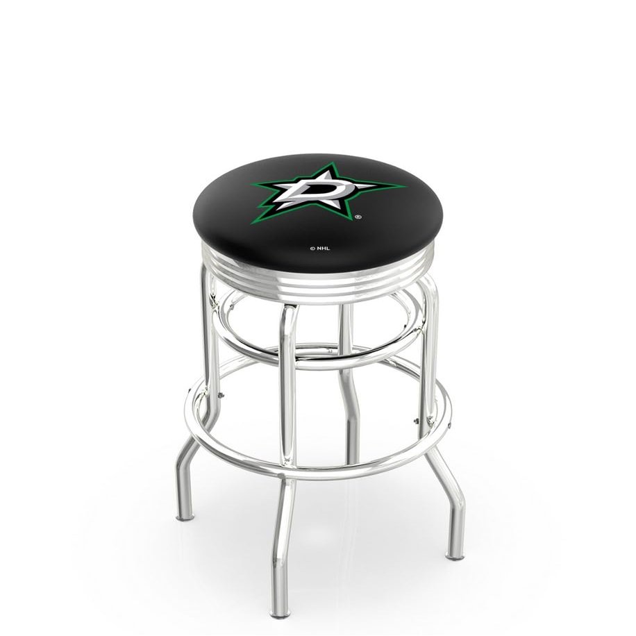 HBS L7C3C Dallas Stars 25" Double-Ring Swivel Counter Stool with Chrome Finish
