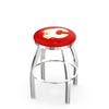 25" L8C2C - Chrome Calgary Flames Swivel Bar Stool with Accent Ring by The Holland Bar Stool Company view 1