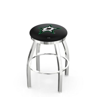 25" L8C2C - Chrome Dallas Stars Swivel Bar Stool with Accent Ring by The Holland Bar Stool Company