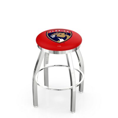 25" L8C2C - Chrome Florida Panthers Swivel Bar Stool with Accent Ring by The Holland Bar Stool Company