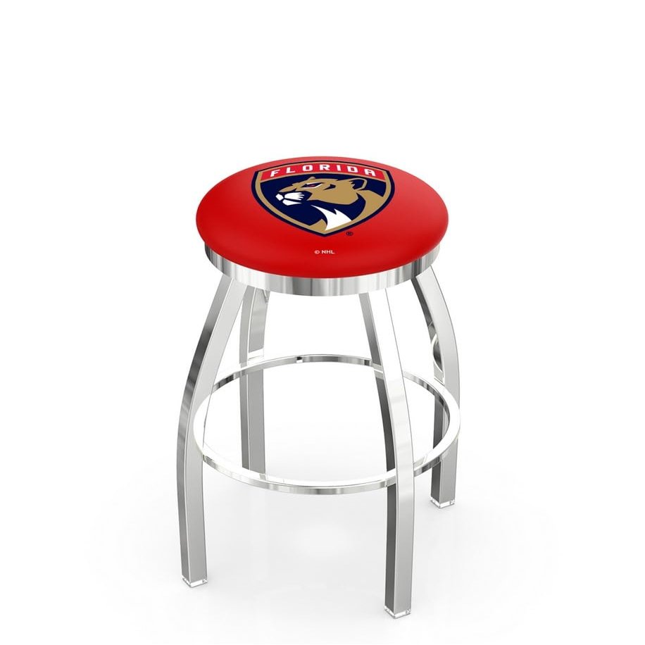 25" L8C2C - Chrome Florida Panthers Swivel Bar Stool with Accent Ring by The Holland Bar Stool Company