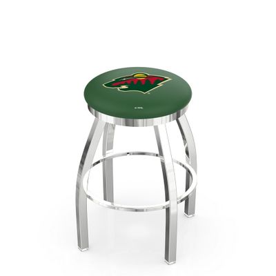 25" L8C2C - Chrome Minnesota Wild Swivel Bar Stool with Accent Ring by The Holland Bar Stool Company