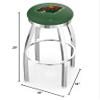 25" L8C2C - Chrome Minnesota Wild Swivel Bar Stool with Accent Ring by The Holland Bar Stool Company view 2