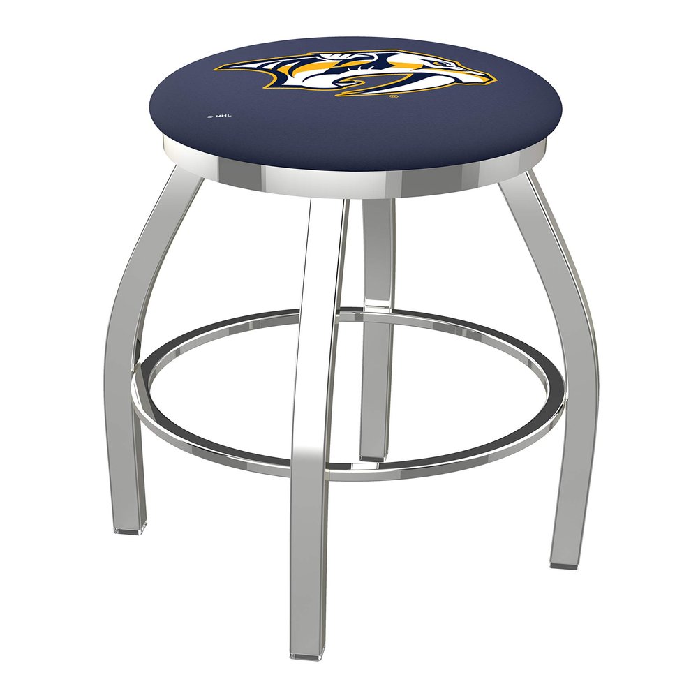 25" L8C2C - Chrome Nashville Predators Swivel Bar Stool with Accent Ring by The Holland Bar Stool Company