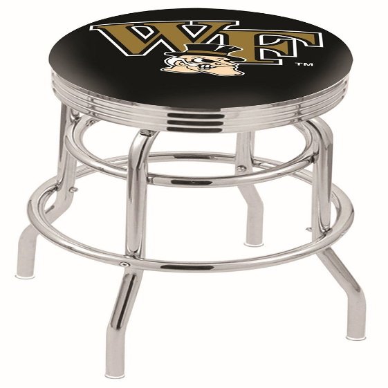 HBS L7C3C Wake Forest 30" Double-Ring Swivel Bar Stool with Chrome Finish