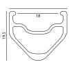 Velocity A23 Alloy Rim - 700c x 20/23, 20H, Black Msw view 2