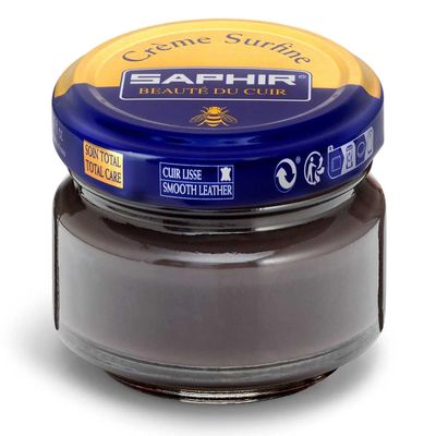 SAPHIR Creme Surfine Pommadier Shoe Polish - Beeswax Cream for Leather Products - Mink
