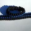 7" Black & Blue Thin Blue Line Paracord Bracelet (Law Enforcement) view 1