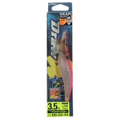 Owner Egi ED Draw4 No. 31882 No. 3.5, 0.7 oz (19 g), Pink/Trick Yellow #14