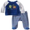 Disney ABSORBA Baby-Boys Newborn Two Piece Footed Pant Set, Navy Stripe, 3-6 Months view 1