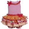 Bonnie Baby Baby Girls 3M-24M Sleeveless Stripe Knit to Multi Tiered Skirt view 1