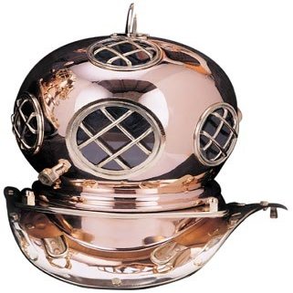 HS 7.5" Polished Brass & Copper Dive Helmet