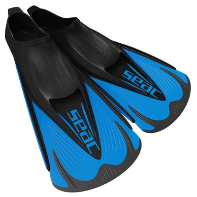 Seac Speed-S, Short Swimming fins for Training in The Pool and Open Water Made in Italy, Blue, 12/13 US