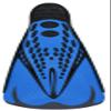 Seac Speed-S, Short Swimming fins for Training in The Pool and Open Water Made in Italy, Blue, 12/13 US view 3