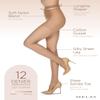 Melas Women's 12 Denier Crystal Sheer Longline Shaper Pantyhose Nude Medium view 3