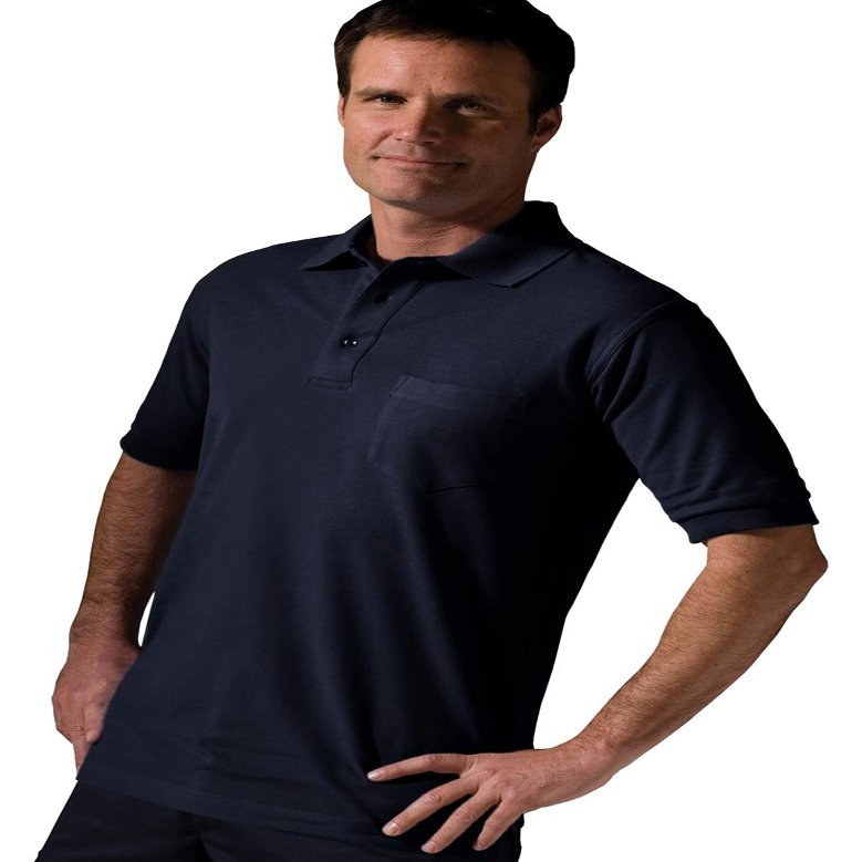 Ed Garments Big and Tall Short Sleeve Pique Pocket Shirt, Navy, XXXXX-Large Tall