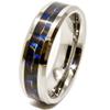 6mm Tungsten Carbide Wedding Ring with Black & Blue Carbon Fiber Inlay Size (10) view 1