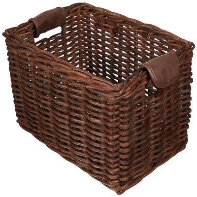 Basil Dorset Medium Luxury Rattan Front Basket - 35 x 24 x 24 cm, Natural Brown,