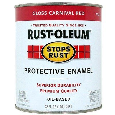 32 Oz Gloss Carnival Red Rust Protective Enamel 7763-502 [Set of 2]