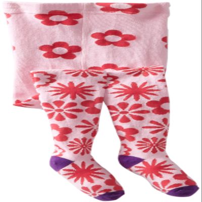 Jefferies Socks Little Girls' Flurry Flower Tight, Pink, 6-8 Years
