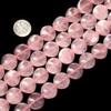 16mm Twist Coin Gemstone Rose Quartz Beads Strand 15 Inch view 1