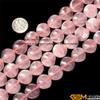 16mm Twist Coin Gemstone Rose Quartz Beads Strand 15 Inch view 2