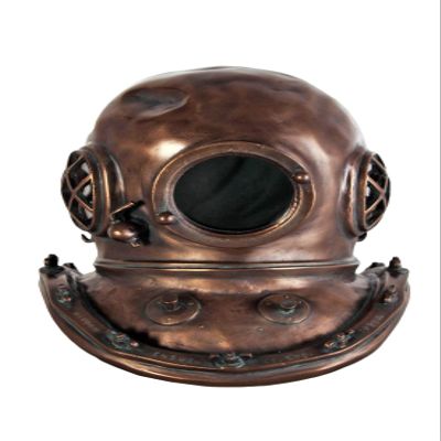 Nautical Tropical Imports 16 Inch Bronze Diving Helmet Old Antique Large Sculpture