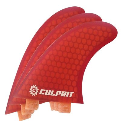 Culprit Surf Honeycomb RTM FCS M3 Style Thruster Surfboard Fins - Red - C2