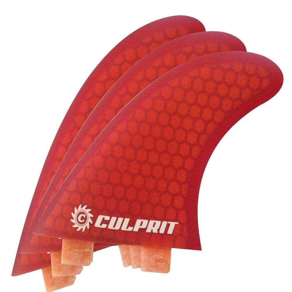 Culprit Surf Honeycomb RTM FCS M3 Style Thruster Surfboard Fins - Red - C2