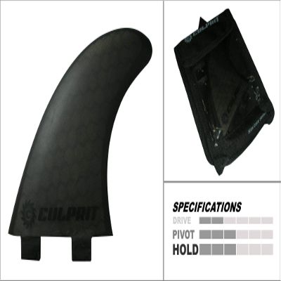 Culprit Surf Honeycomb RTM FCS M3 Style Thruster Surfboard Fins - Black -C3
