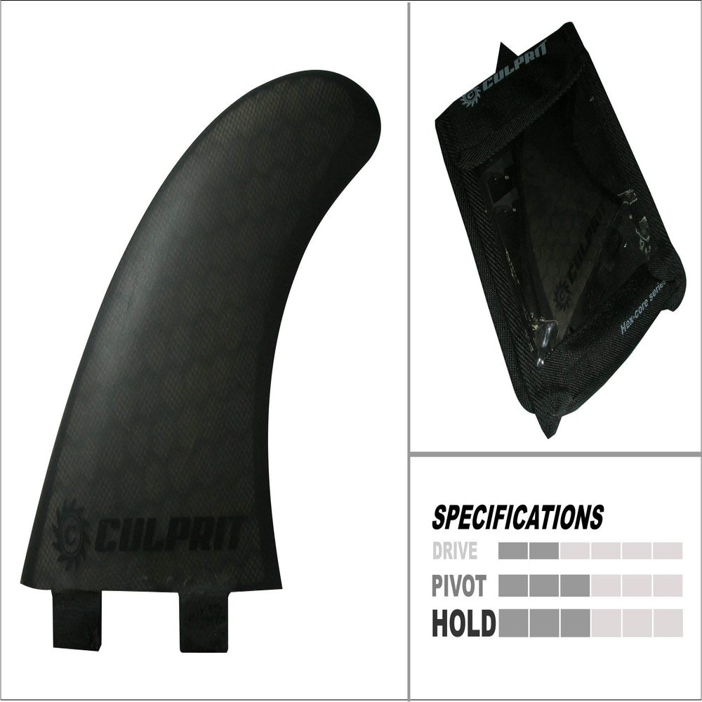 Culprit Surf Honeycomb RTM FCS M3 Style Thruster Surfboard Fins - Black -C3