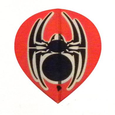 25 Sets #3641 AmeriThon Red/Black Metallic Tribal Spider Dart Flights