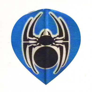 25 Sets #3645 AmeriThon Blue/Black Metallic Tribal Spider Dart Flights