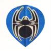 25 Sets #3645 AmeriThon Blue/Black Metallic Tribal Spider Dart Flights view 1