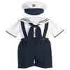 Classykidzshop Navy Sailor Boy Shirt, Shorts, Tie and Hat (Baby-ExtraLarge) view 1