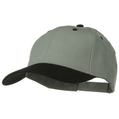 2 Tone Brushed Bull Denim Mid Profile Cap - Black Grey OSFM