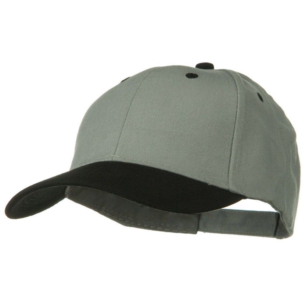 2 Tone Brushed Bull Denim Mid Profile Cap - Black Grey OSFM