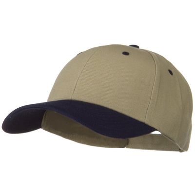 2 Tone Brushed Bull Denim Mid Profile Cap - Navy Khaki OSFM