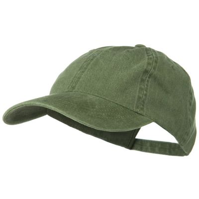 Otto Caps Washed Solid Pigment Dyed Cotton Twill Brass Buckle Cap - Olive Green