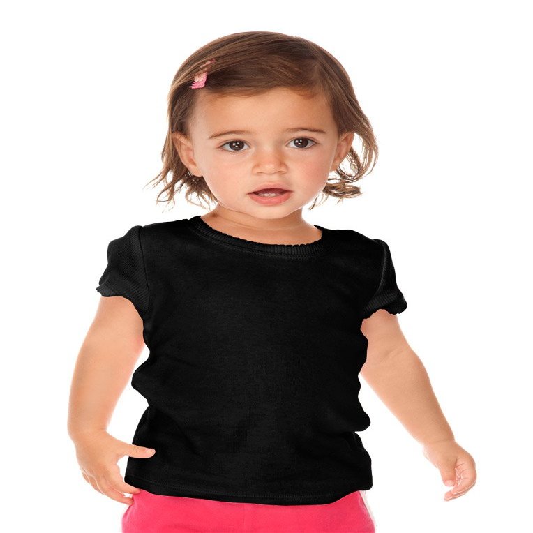 Kavio! Infants Scalloped Scoop Neck Top Black 18M